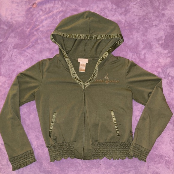 RARE Y2K Baby Phat Green Rhinestone Zip Up Hoodie Jacket - Picture 6 of 15